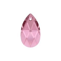 Подвески Swarovski цветные, 16*10 мм, кристалл, 6 шт, в пакете, светлый розовый