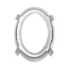 Оправа для страз Swarovski silver, 14*10,5 мм, металл, 4 шт, в пакете, под серебро