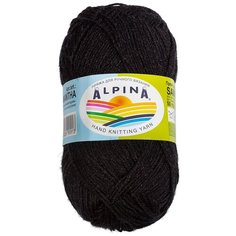 Набор пряжи Alpina "Samantha", 10*50 г, 160 м+/-10 м, №08 черный