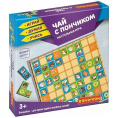 Обучающая игра Bondibon Домино-пазл, "Чай с пончиком", Играй Думай Учись (ВВ4332)