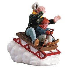 Сувенир фигурка С дедушкой на санках Lemax