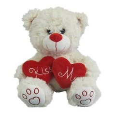 Мягкая игрушка ABtoys Медведь белый, с сердцем "Kiss me", 18 см (M5068)