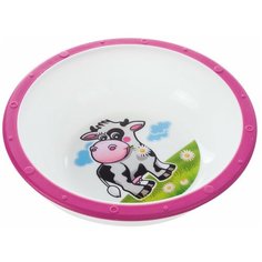 Миска детская Canpol babies пластиковая, Little cow, 4+ месяцев, цвет розовый, рисунок коровка (250930189)