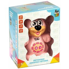 Развивающая игрушка Bondibon Умный медвежонок, Baby You, свет, музыка, обучение, розовый (ВВ4992)