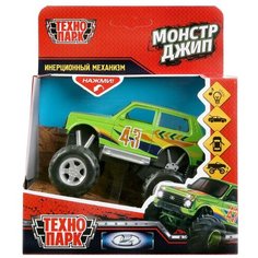 Машина Технопарк металл, свет и звук, Lada 4x4, Монстр джип, 11 см, открываются двери и багажник (Lada4X4-12SLMONST-GN)