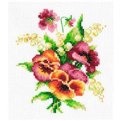 МКН 07-14 Набор для вышивания Многоцветница  Анютины глазки 13,0 х 16,0см