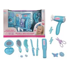 Набор парикмахера Girls Club "Модница", 16 предметов, щипцы со светом и фен дует воздухом и светится, на батарейках, в коробке (IT106426)