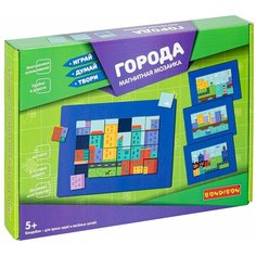 Магнитная мозаика Bondibon "Города", 4 в 1, Играй Думай Твори (ВВ4975)
