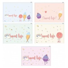 Папка-конверт на молнии Attache Selection Sweet life, А4, 200 мкм, 5 шт (ПКМ-01)