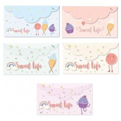 Папка-конверт на кнопке Attache Selection Sweet life, 225*130 мм, 200 мкм, 5 шт (ПК-03.1)