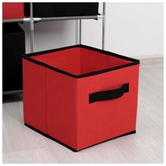 Стойка для хранения одежды Доляна 4 короба, 60*29*60 см, красно-черная (5066442)