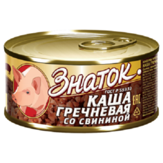 Каша гречневая со свининой ГОСТ (0,325кг) Знаток