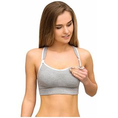 Б-262 Майка бесшовная укороченная для кормящих женщин "ФЭСТ" размер (158,164-100-106) серый меланж