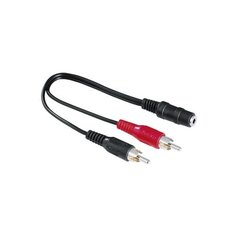 Кабель аудио Hama 2хRCA (m)/Jack 3.5 (f) 0.1м. черный (00122375)
