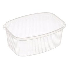 Одноразовый контейнер 500 мл, КОМПЛЕКТ 100 шт., БЕЗ КРЫШКИ, 138х102 мм, прозрачные, ПП, ЮПЛАСТ, ЮУПМ3315