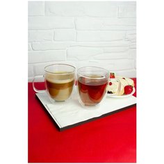 Набор стеклянных кружек с двойными стенками MODERN GLASS, PROFFI KITCHEN PKT0253, 2 шт по 350 мл