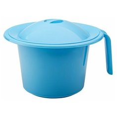 Горшок "Кроха" (голубой, с крышкой) Elfplast