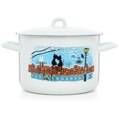 Кастрюля "Коты на крыше" цилиндрическая 4,3 л ЭСТЕТ