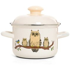 Кастрюля "Совы" цилиндрическая 1,5 л ЭСТЕТ