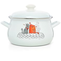 Кастрюля "Влюбленные коты" грушевидная 4,5 л ЭСТЕТ