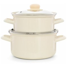 Набор посуды "Жемчужная" цилиндрический 2,0 л 3,0 л 4 пр ЭСТЕТ