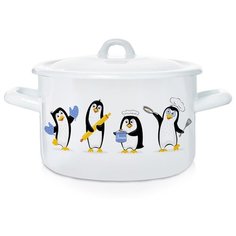 Кастрюля "Пингвины" цилиндрическая 4,3 л ЭСТЕТ