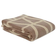 Полотенце жаккардовое банное с авторским дизайном geometry, коричнево-бежевое wild, 70х140 см Tkano