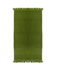 Полотенце банное с бахромой оливково-зеленого цвета essential, 70х140 см Tkano