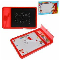 Доска для рисования Наша Игрушка двухсторонняя, мелки, маркер, коробка (200102045)