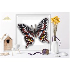 Пластиковая перфорированная основа Благовест 3D, Бабочка Papilio Lormieri, 10*12 см (БЛГ.БС-033)