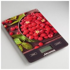 Кухонные весы Аксинья КС-6502 Сочная малина, электронные, мультиколор