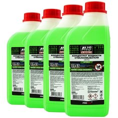 Омывайка для автомобиля летняя - концентрат (1:5) 1л. AVS AVK-035 Жидкость стеклоомывателя Мухомой A78128S(4) Комплект 4 шт.