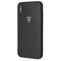 Чехол Ferrari для iPhone XS Max Heritage Real carbon Hard Black