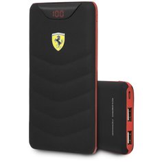 АКБ внешняя Ferrari Wireless 10000 mAh, цифровой дисплей, 2 USB, Black