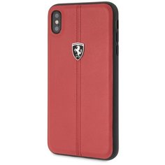 Чехол Ferrari для iPhone XS Max Heritage W Hard Leather Red