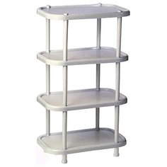 Этажерка овальная пластиковая с 4 секциями (50х31х80 см), цвет мраморный Best Home