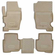 Коврики в салон LAND ROVER Discovery 4, 2010-2014, 4 шт. (полиуретан, бежевый) Element
