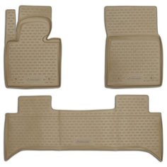 Коврики в салон LAND ROVER Range Rover III, 2001-2012, 3 шт. (полиуретан,бежевые) Element
