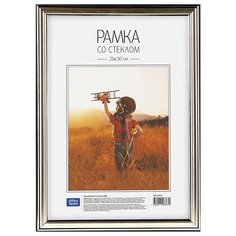 Рамка пластиковая 21*30см, OfficeSpace, №2, серебро