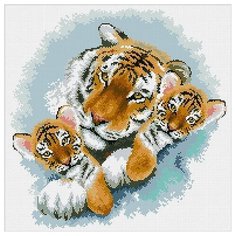 Алмазная мозаика Паутинка Тигриная семейка, 45*45 см (ПАУ.М364)
