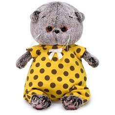 Мягкая игрушка Budi Basa Кот Басик Baby в комбинезоне в горох 20 см