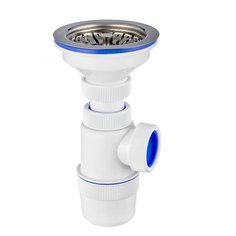 VIrPlast Сифон "Элит" с нержавеющей чашкой D112 мм, 3 1/2"- D40