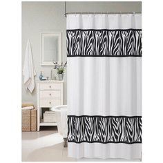 Штора для ванной 180х200 см с люверсами и кольцами, полиэстер Potato