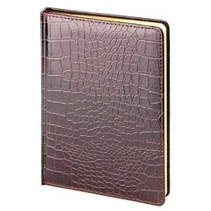 Ежедневник Альт Caiman недатированный, искусственная кожа, А5, 136 листов, коричневый