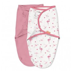Конверт на липучке SwaddleMe®, размер S/M, (2 шт), розовый/фламинго Summer Infant