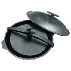 Гриль-жаровня чугунная "Сибирячка" со скобой, крышкой и прессом (КСГ280/55КР) Рубцовское литье