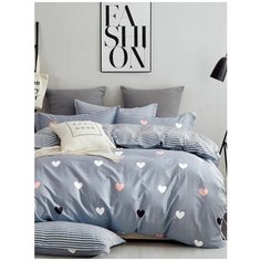 Постельное белье Розовые сны, 1,5спальный с простыней на резинке 140*200, сатин, с навлочками 70x70, СК-165-70-70-140р-1,5сп