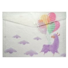 Bruno Visconti Папка-конверт А4 на кнопке Лавандовые Ламы