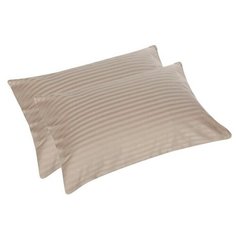 Комплект наволочек DREAM TIME Полоски PC-46-025-3, сатин, 50 х 70 см, 2 шт., миндаль