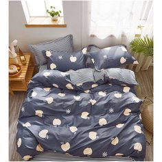 Постельное белье Розовые сны, 1,5спальный с простыней на резинке 140*200, сатин, с навлочками 50x70, СК-292-50-70-140р-1,5сп